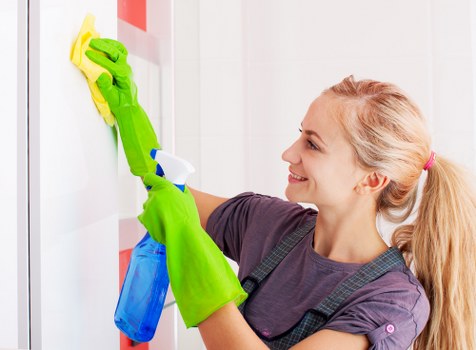 Cleaner at work during a domestic service booking