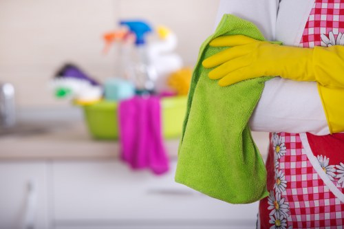 Local Lambeth technician treating tough fabric stains in a flat