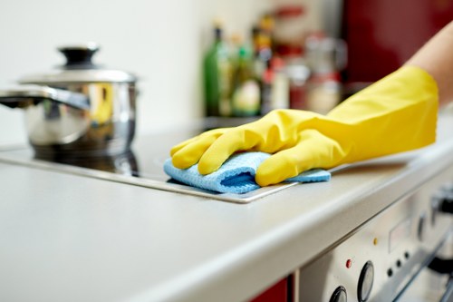 Local cleaning team working in a Lambeth apartment